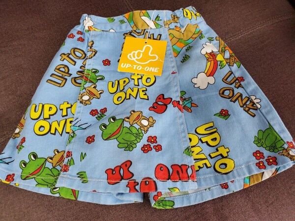 ファティエ UP TO ONE キュロット キッズ 女の子 ショートパンツ スカート風 タグ付き 蛙 かえる
