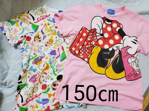 ディズニー 半袖Tシャツ ディズニーリゾート 150 ミニーマウス柄 ピンク ディズニー コットン まとめ売り