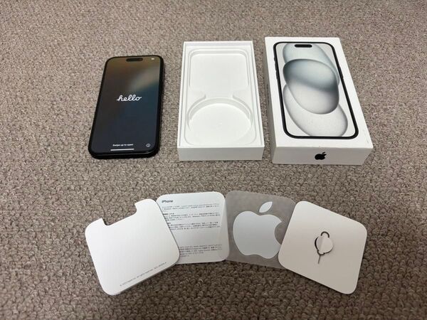 【美品・ガラスフィルム レンズカバー貼り付け済】iPhone 15 128gb SIMフリー MTMH3J/A ブラック