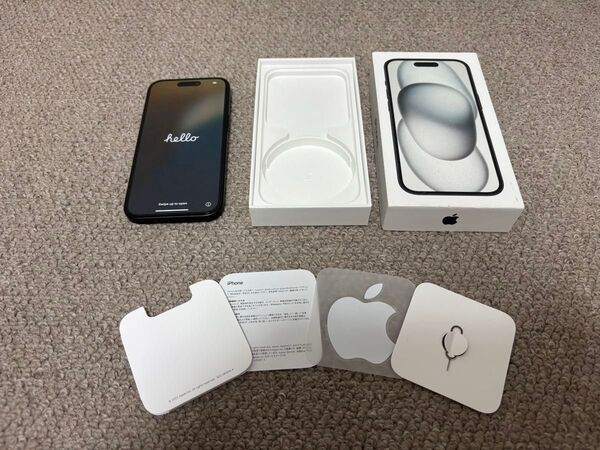 【美品・ガラスフィルム レンズカバー貼り付け済】iPhone 15 128gb SIMフリー MTMH3J/A ブラック