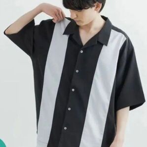 【美品】オーバーサイズ パネル切替オープンカラーシャツ レーヨン100%