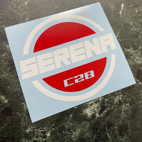 【基本カラー 白&赤】2色SERENA丸カッティングステッカー C28セレナ