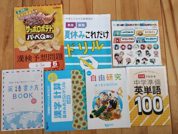夏休みドリル 英単語ブック、算数ドリル、計算ドリル、漢字ドリル等 進研ゼミ小学講座 チャレンジタッチ付録