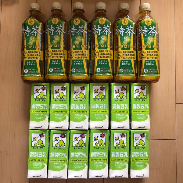 特茶 500ml 6本 サントリー 伊右衛門 調整豆乳 200ml 12本