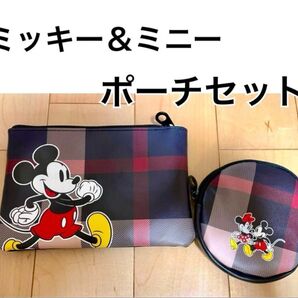 ディズニー/Disney/ミッキー&ミニー ポーチ2個セット