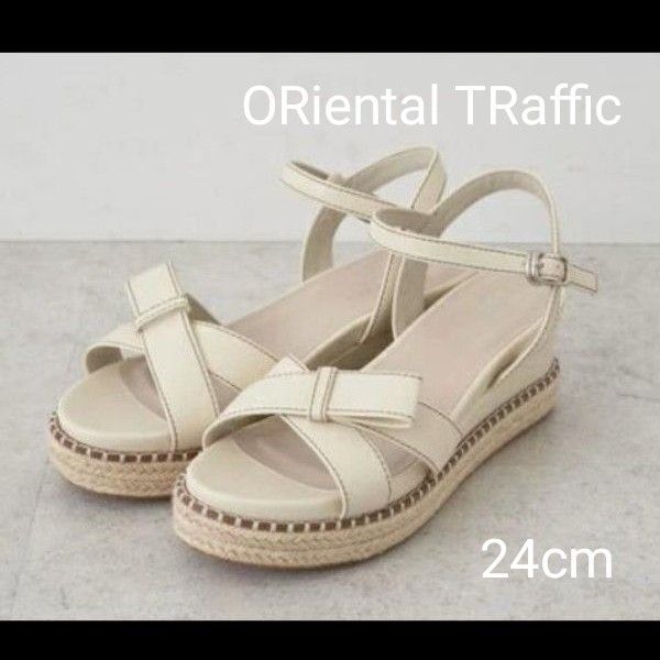 ORiental TRaffic リボン付サンダル L 24cm-24.5 ストラップサンダル リボン オリエンタル トラフィック