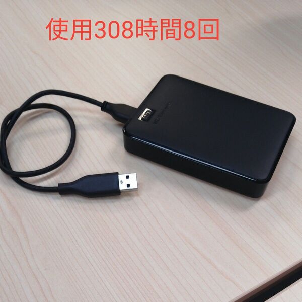 WD Elements WDBU6Y0040BBKポータブルUSB3.1 HDD 4TB 使用308時間8回,初期3日保証あり