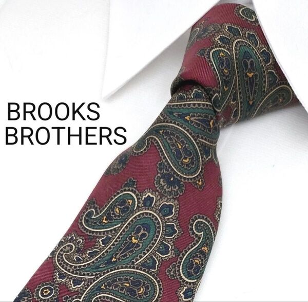 【美品】 BROOKS BROTHERS ネクタイ ハイブランド ペイズリー柄 ビジネス