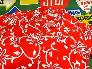 ★夏っぽい色目の1枚★Made in HAWAII製ハワイ製Kawika of Hawaii LTDビンテージフラワープリントコットンハワイアンシャツアロハシャツ60s
