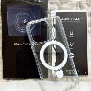 新品 MAGICSTAND ラメ入り スマホ クリアケースiPhone 15 Pro ケース