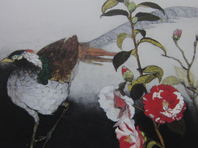 Matsushita Noriyoshi, [Faisán plateado y camelia], Libro de arte raro para enmarcar., Nuevo marco de alta calidad incluido., En buena condición, envío gratis, Cuadro, Pintura al óleo, Cuadros de animales