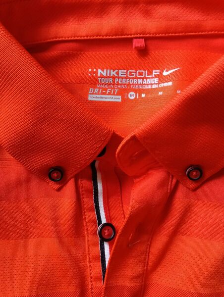 値下げ中!NIKE ナイキゴルフ М ドライフィット 長袖 ボタンダウン ポロシャツ ボーダー