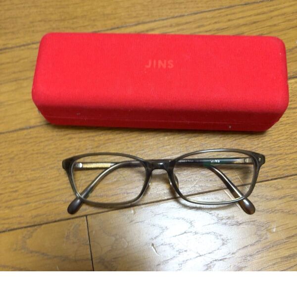 JINS メガネ 眼鏡 ブラウン ケース付き