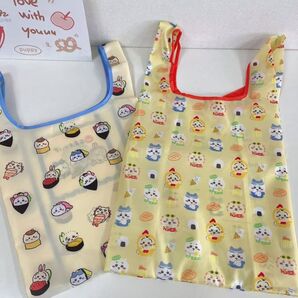 新品未使用 ちいかわ お寿司柄の折りたたみエコバッグ2点セット