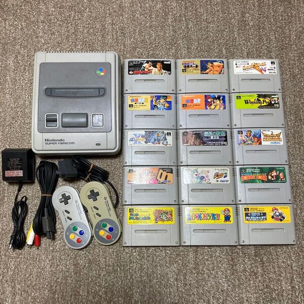 動作確認済 任天堂 スーパーファミコン 本体 ソフト カセット 15本 セット