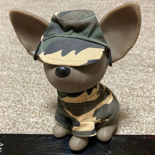 ワァワァチワワ コスチューム貯金箱 迷彩 ミリタリー おしゃれ雑貨