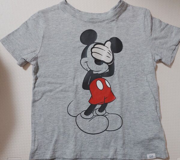 【USED品】BabyGAP キッズ ミッキーマウス プリント 半袖 Tシャツ グレー100cm