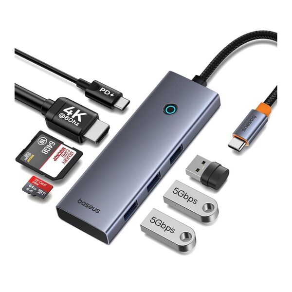 Baseus USB-C ハブ 7-in-1 4K (60hz) HDMIハブ PD100W