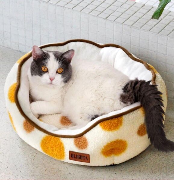 ULIGOTA ペットベッド 丸型 ペットベッド 犬 丸型ペットソファー 小型犬 猫用 洗える