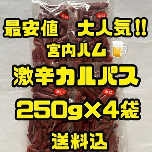 最安値 大人気!宮内ハム 激辛カルパス250g×4袋