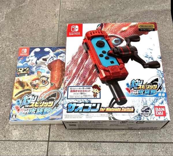 釣りスピリッツ 釣って遊べる水族館 Nintendo Switchソフト(ケース有)&専用サオコントローラーセット