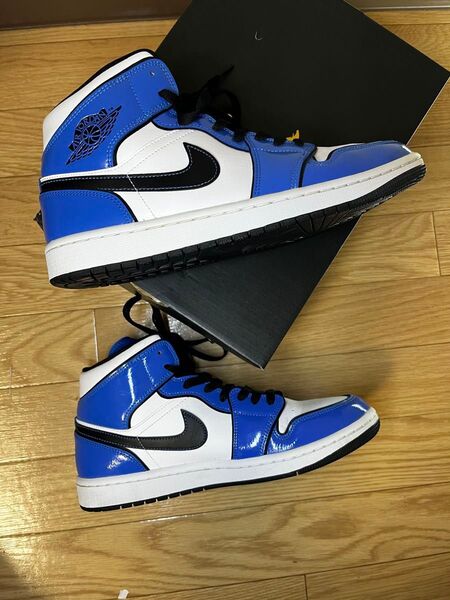 美品 ナイキ エアジョーダン1 ミッド SE シグナルブルー 27.0センチNIKE