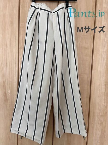 【訳あり】Pants.jp(パンツドットジェーピー)リネンライクセミワイドパンツ (オフ白)