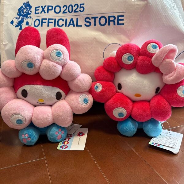 大阪関西万博 ミャクミャク サンリオ マイメロディ キティ ぬいぐるみM 2体セット 新品 EXPO2025
