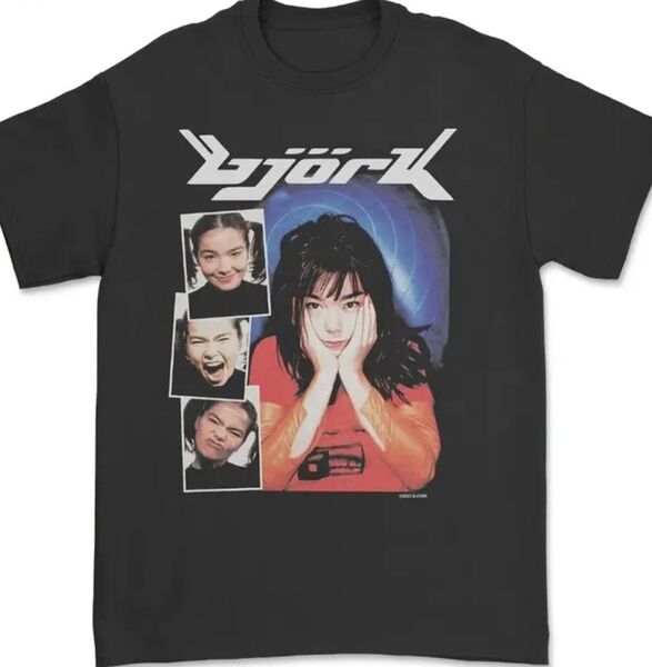 ビョーク bjork バンドTシャツ 黒 ブラック ポップ ミュージック レア柄!!