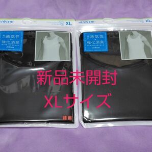 ▲ラスト1セット▲【新品未開封】ユニクロ MEN エアリズムデオドラントメッシュ タンクトップ ブラック XLサイズ2点セット