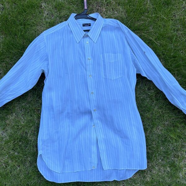 90s Christian Dior Monsieur 長袖シャツ ストライプ メンズ 古着 新品 デッドストック
