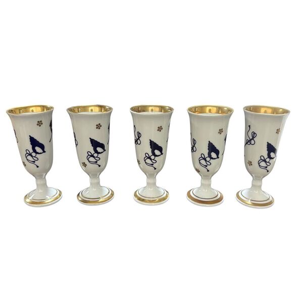 未使用 新品 有田焼 其泉窯 KISEN COLLECTION 陶器製 ワイングラス 5客セット 金彩 金襴手