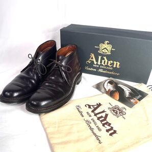 【美品】オールデン ALDEN 1339 US7D 革靴 レザー ブラック Alden
