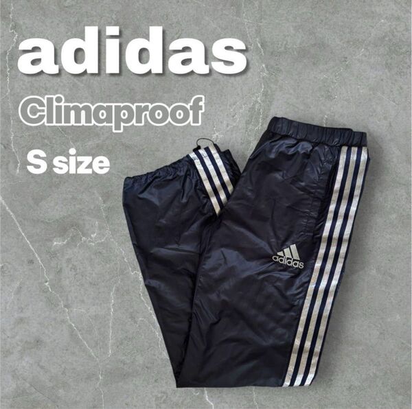 adidas ナイロンパンツ Climaproof ドローコード S ネイビー ジャージ アディダス