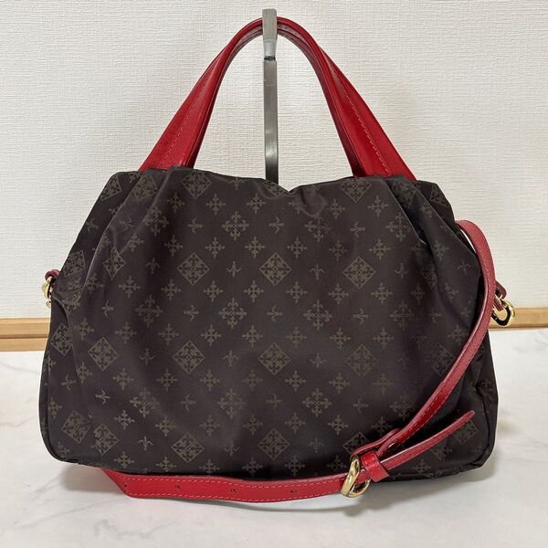 【極美品】 ラシット 2wayショルダー ハンドバッグ モノグラム ナイロン レザー