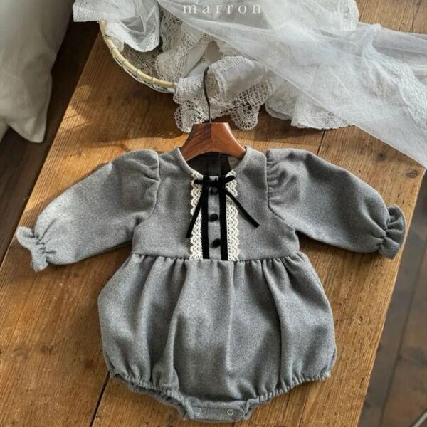 ロンパース marron 秋服 冬服 グレー ベビー服