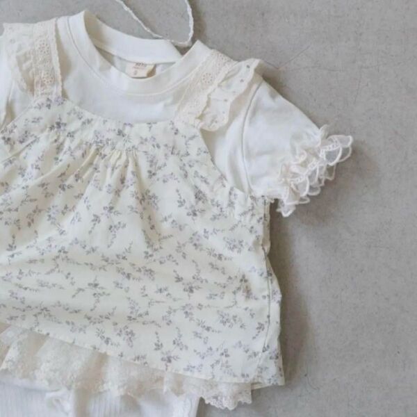 bebeholic 夏服 半袖 ブラウス Tシャツ ベビー服 2点セット