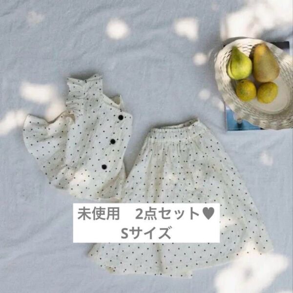 aladin kids セットアップ ドット 夏服 未使用 ブラウス パンツ