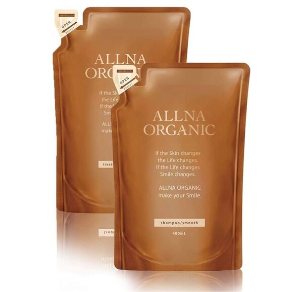 ALLNA ORGANIC シャンプー スムース&トリートメント 詰め替えセット(400ml+400ml )×1個