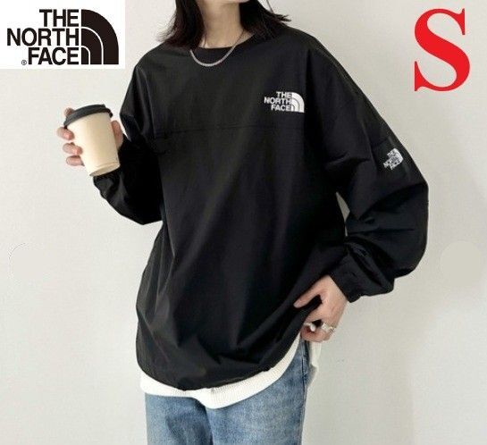 ノースフェイス Tシャツ 長袖 スウェットシャツ 伸縮性の良い ウーブン冷感素材 メンズ レディース ブラック S K602S