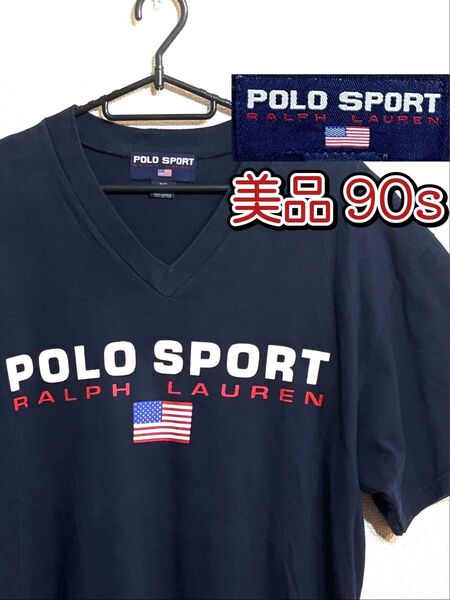 美品 90s ラルフローレン Tシャツ POLO SPORT ポロスポーツ 星条旗 USA