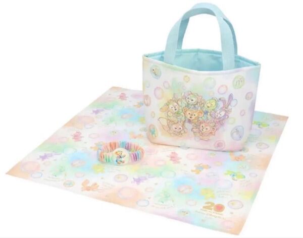 未開封 3点セット ダッフィー&フレンズ トートバッグ バンド ランチョンマット 20周年 スーベニアランチケース ディズニーシー