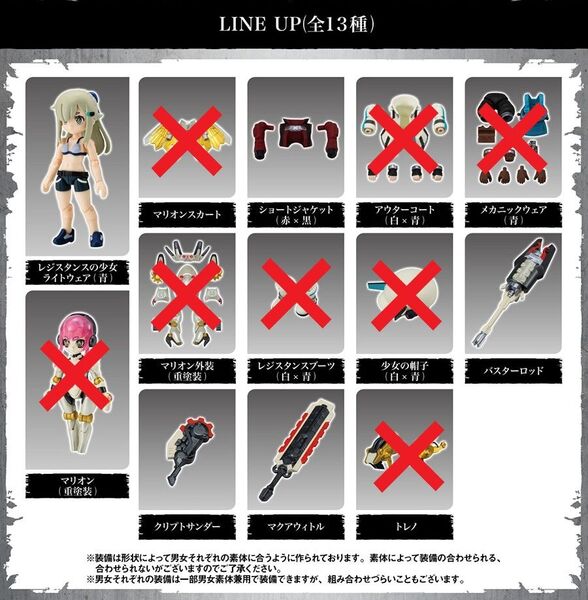 リンクトラベラーズ ~ブルービルへの潜入編~SIDE:G レジスタンスの少女 ライトウェア(青)&ショートジャケット&武器セット