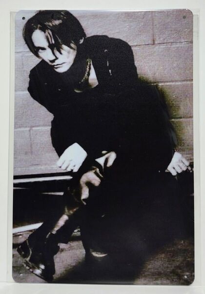 氷室京介 元BOOWY ブリキ看板 モノトーン モノクロ ミュージシャン 未使用 1枚のみ