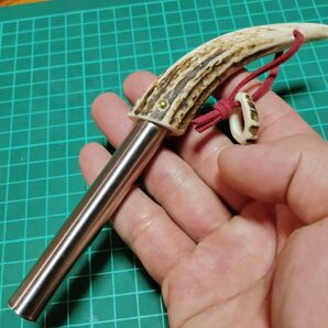 熊避けピストル13口径ロング 天然蝦夷鹿角