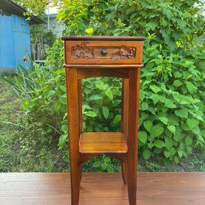 オールドメゾン/吉川商事 葡萄園 花台 飾り台 電話台 希少ヴィンテージ ランプテーブル 引出し