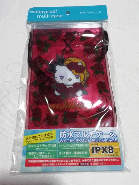 送料込み サンリオ ヨシキティ yoshikitty 防水 マルチケース スマホケース タッチ対応 ネックストラップ付属 新品未使用