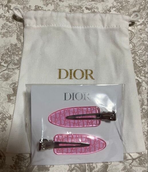Dior ディオール ノベルティ ヘアクリップ 前髪クリップ 巾着
