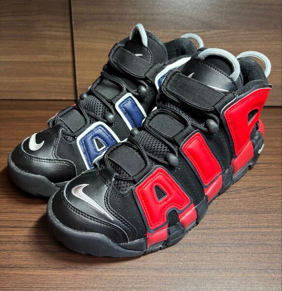 ナイキ エアモア アップテンポ '96 ブラック アンド ユニバーシティレッド 中古品 size26.5㎝