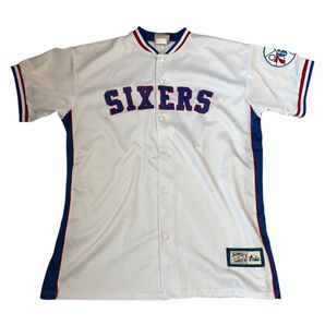 NBA 76ers ベースボールシャツ HARDWOOD CLASSICS ホワイト系